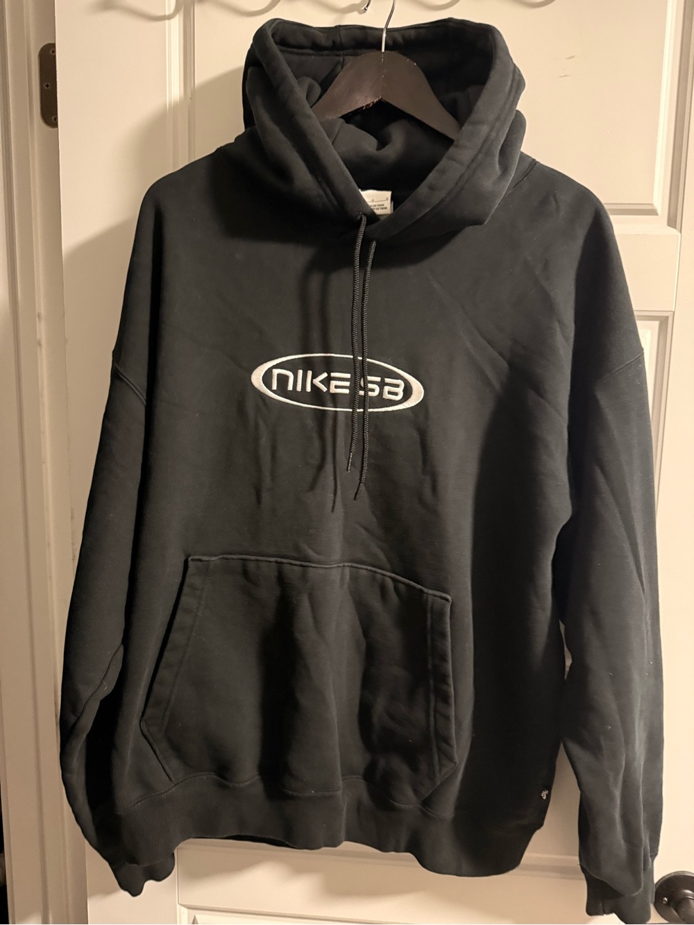 Nike Black Zip-Up Style Hoodie with White Nike SB Logo